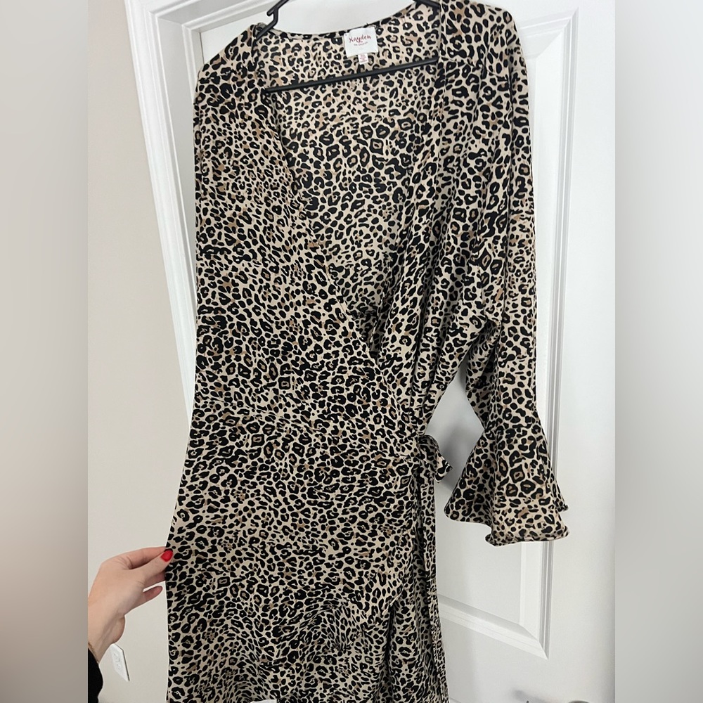 Boutique Cheetah Print Wrap Dress
